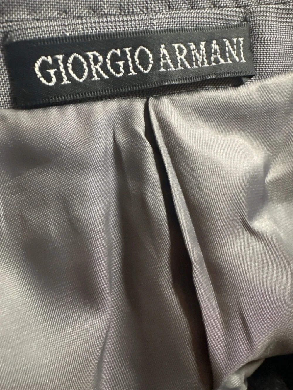 Giorgio Armani  LeCollezioni Grey Plaid Two-Button Suit Jacket Blazer